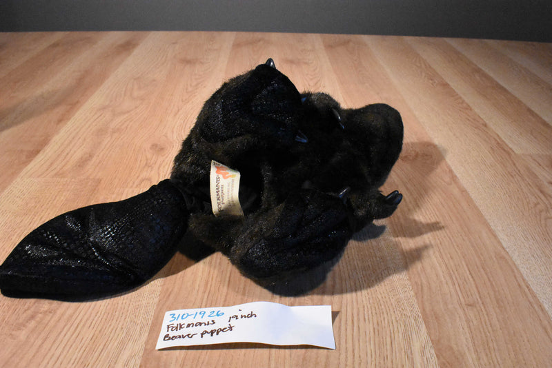 Folkmanis Brown and Black Beaver Hand Puppet