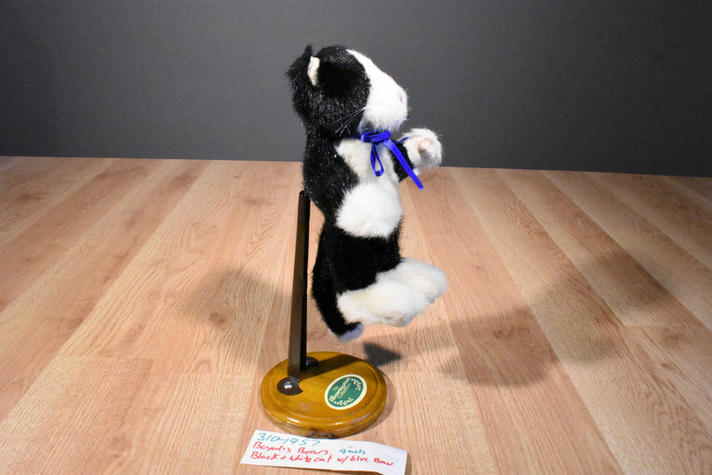 Boyd's Bears Milton R Penworthy Black and White Cat with Blue Bow 1999 Plush