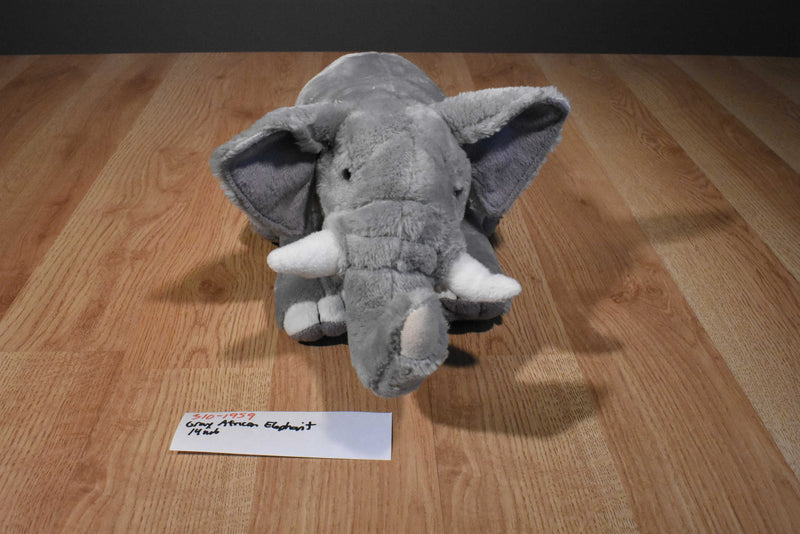 Gray and White African Elephant Plush