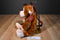 Cal Plush Brown and Pink Monkey Backpack