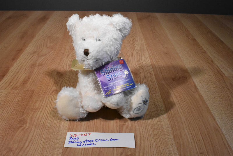 Russ Shining Stars Beige Cream Bear Beanbag Plush Sealed Code