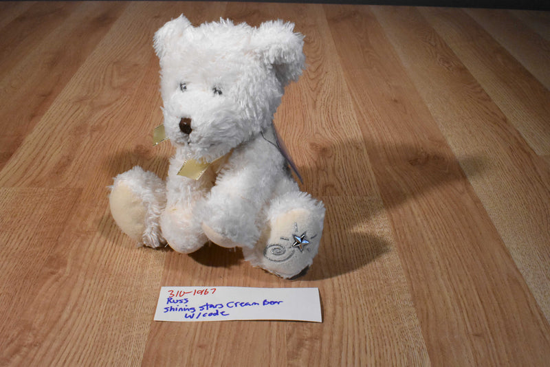 Russ Shining Stars Beige Cream Bear Beanbag Plush Sealed Code