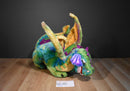 Melissa & Doug Neon Multicolored Rainbow Colorful Fantasy Dragon Plush
