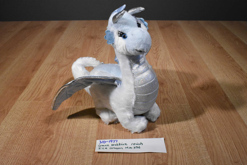 Ganz Webkinz Blue and White Ice Dragon HM396 Beanbag Plush No Code