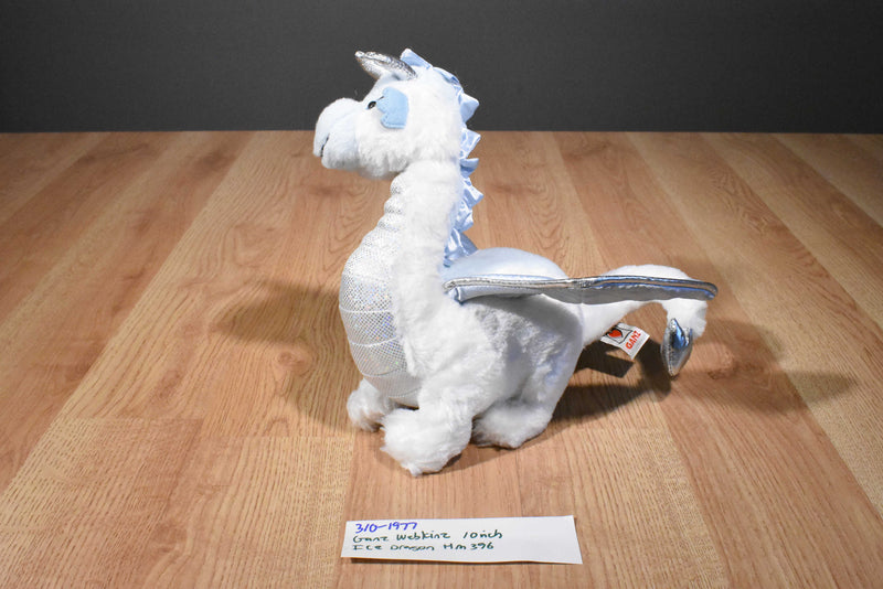 Ganz Webkinz Blue and White Ice Dragon HM396 Beanbag Plush No Code