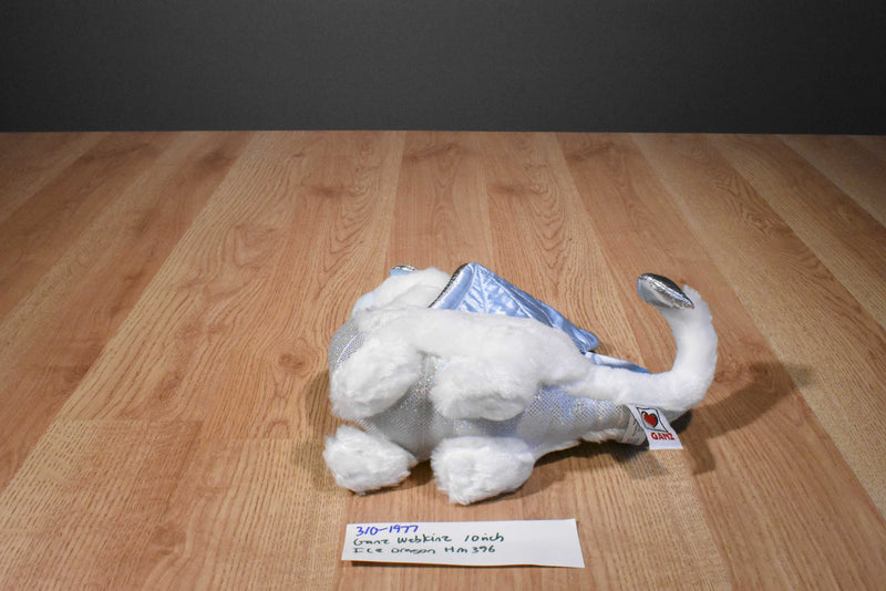 Ganz Webkinz Blue and White Ice Dragon HM396 Beanbag Plush No Code