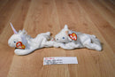 Ty Beanie Babies 4 Mystic White Unicorn 1994 Beanbag Plush with Blue Eyes