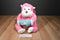 Animal Adventure Valentines Pink Monkey with Blue Heart Plush