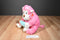 Animal Adventure Valentines Pink Monkey with Blue Heart Plush