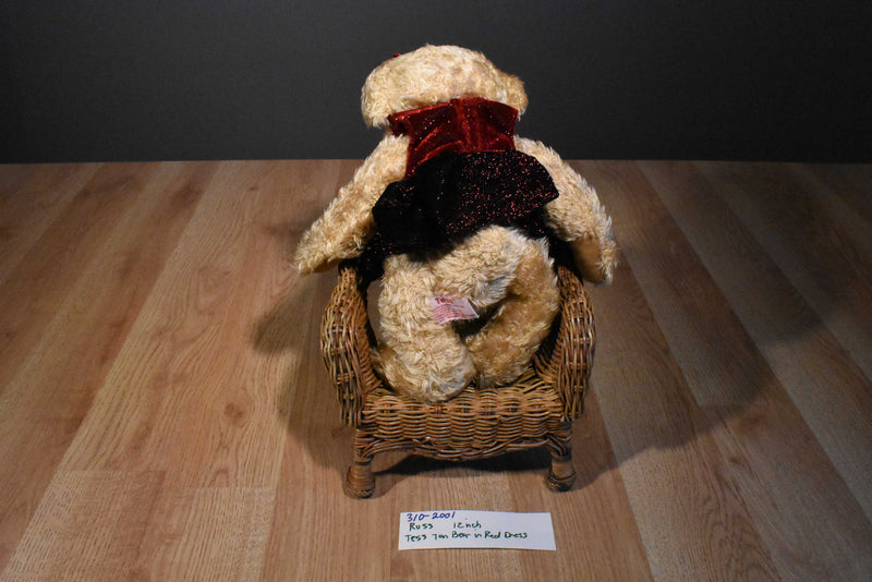 Russ Tess Tan Teddy Bear Red Dress Beanbag Plush