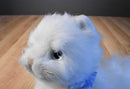 Ty Classic Sugar White Persian Cat 2002 Beanbag Plush With Blue Bow