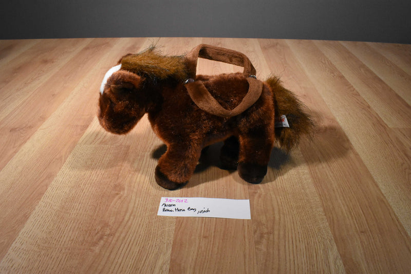 Aurora Brown and White Horse Bag Plush
