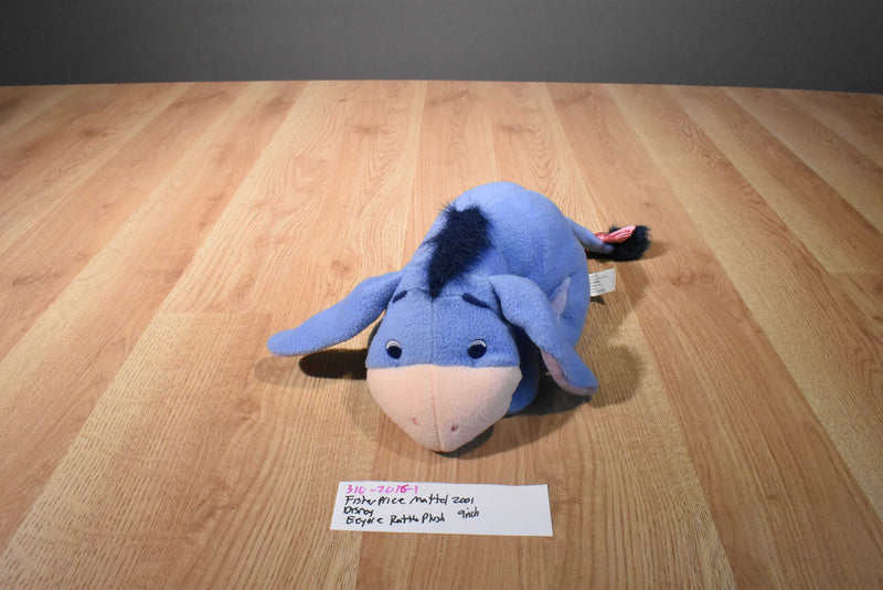 Fisher Price Mattel Disney Eeyore Rattle 2001 Plush
