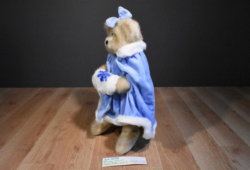 Trade Secret Snowflake Tan Bear Beanbag in Blue Cape