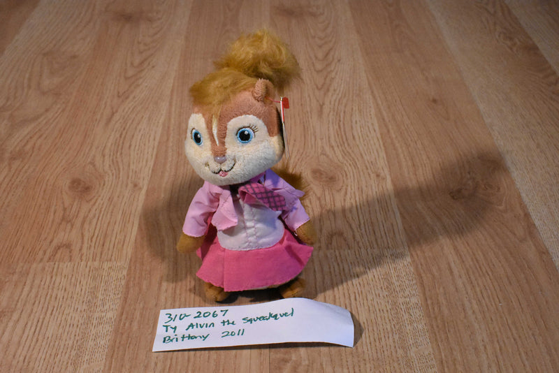 Ty Beanie Babies Alvin Chipmunks Brittany Chipette 2011 Beanbag Plush