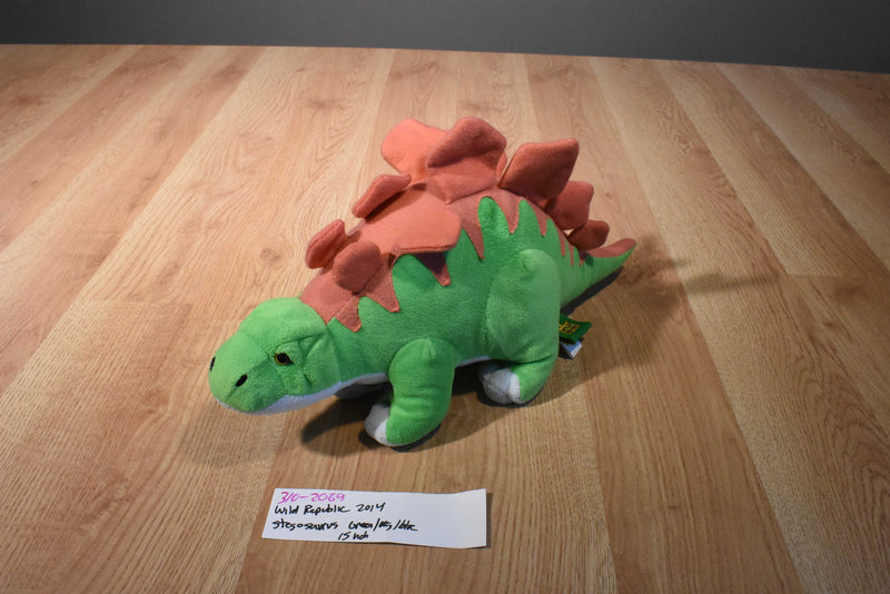 Wild Republic Green, Orange and Blue Stegosaurus 2014 Plush
