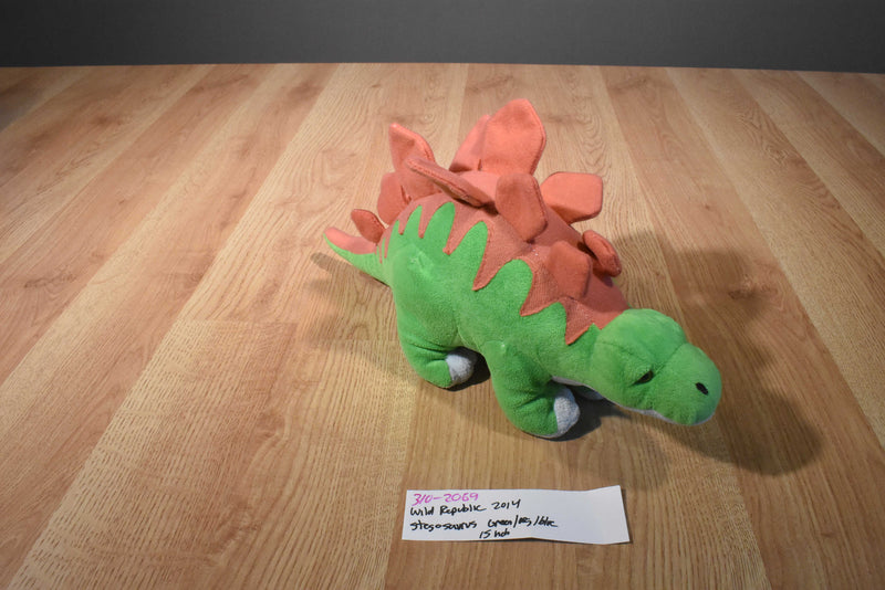 Wild Republic Green, Orange and Blue Stegosaurus 2014 Plush