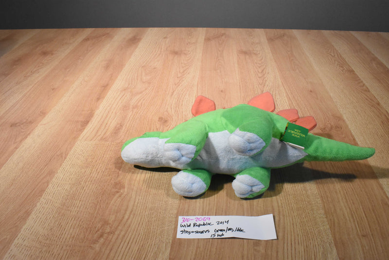 Wild Republic Green, Orange and Blue Stegosaurus 2014 Plush