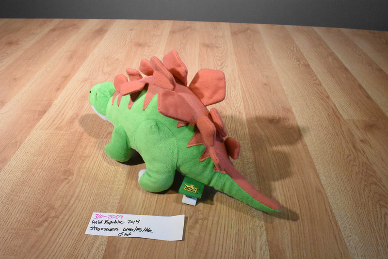 Wild Republic Green, Orange and Blue Stegosaurus 2014 Plush
