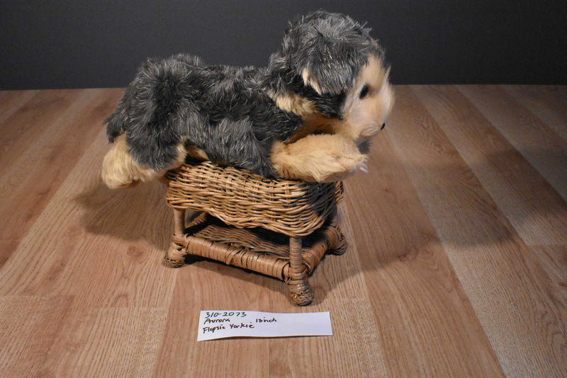Aurora Flopsie Yorky the Gray and Tan Yorkshire Terrier Beanbag Plush