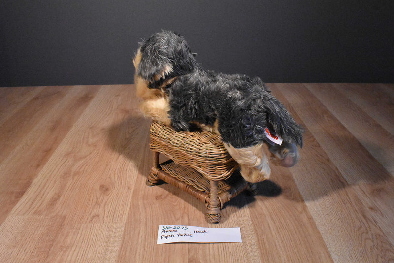 Aurora Flopsie Yorky the Gray and Tan Yorkshire Terrier Beanbag Plush