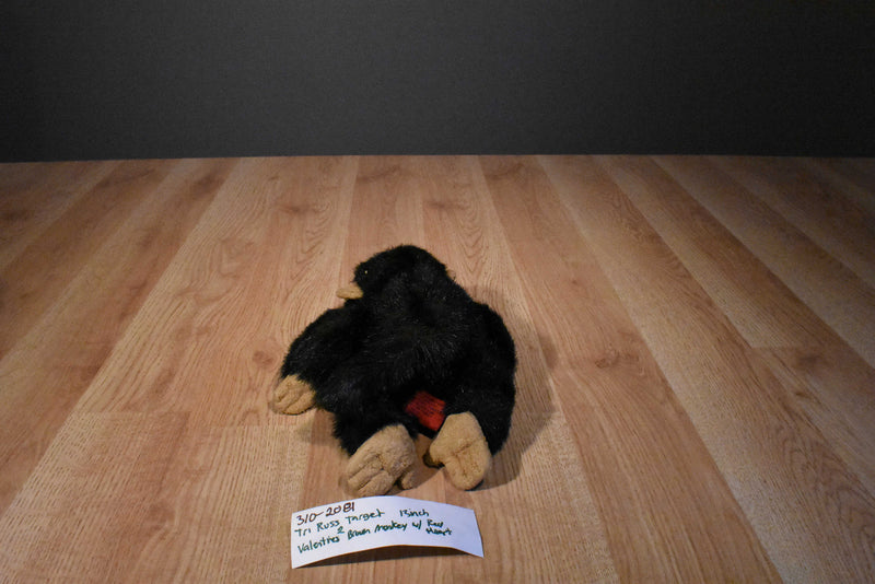 Tri Russ Target Chimp with Red Heart and Small Monkey Beanbag Plush