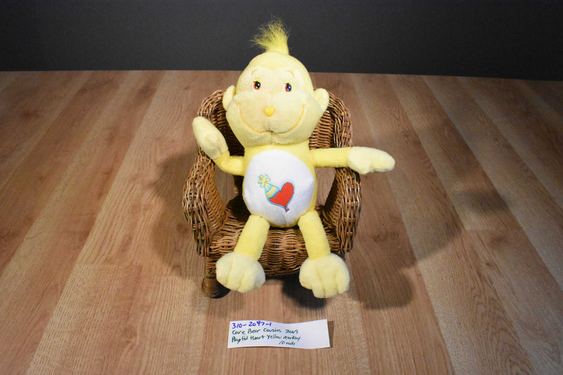 Nanco Care Bear Cousins Playful Heart Yellow Monkey 2005 Plush