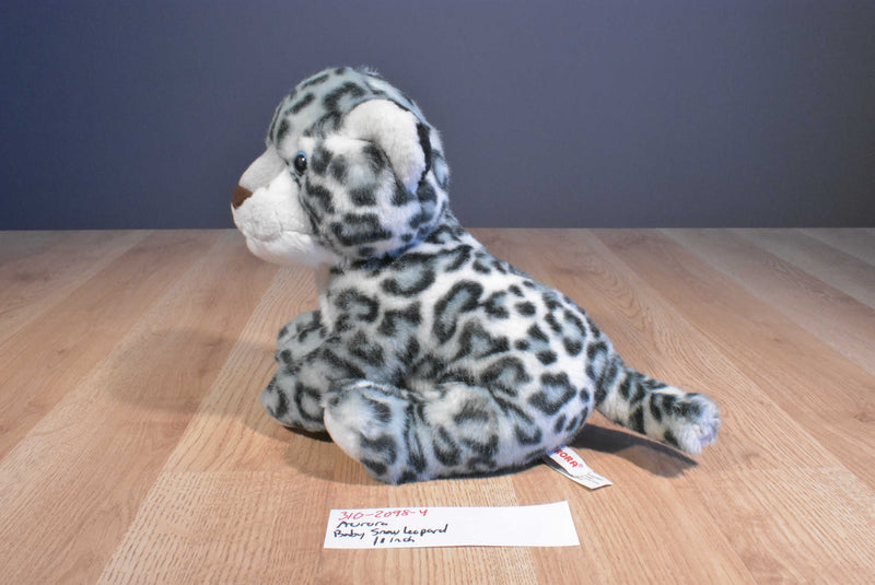 Aurora Baby Snow Leopard Cub Beanbag Plush With Blue Eyes
