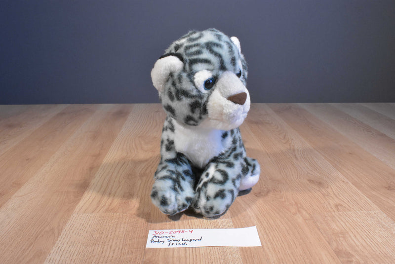 Aurora Baby Snow Leopard Cub Beanbag Plush With Blue Eyes
