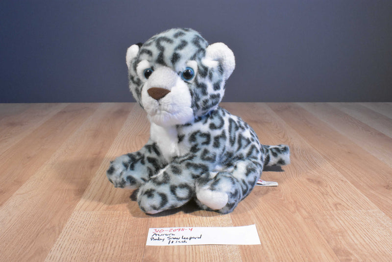 Aurora Baby Snow Leopard Cub Beanbag Plush With Blue Eyes