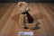 Mary Meyer Strudel Bear Beanbag Plush Wearing a Plaid Scarf