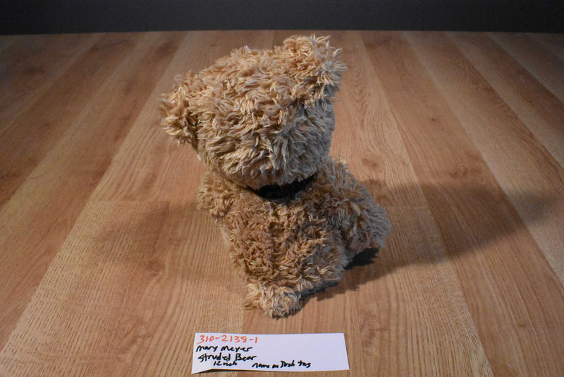 Mary Meyer Strudel Bear Beanbag Plush Wearing a Plaid Scarf