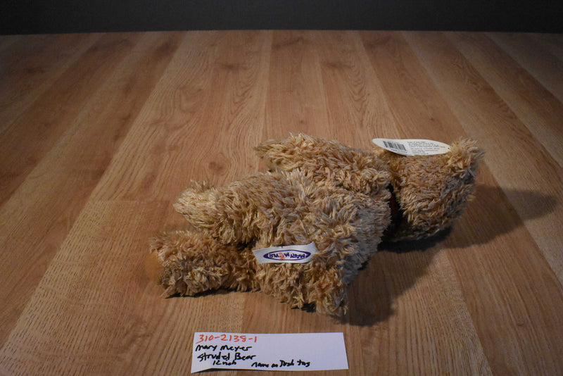 Mary Meyer Strudel Bear Beanbag Plush Wearing a Plaid Scarf