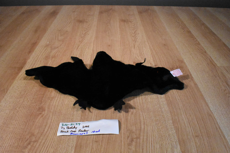 Ty Buddies Radar the Black Bat 2001 Beanbag Plush With Brown Eyes