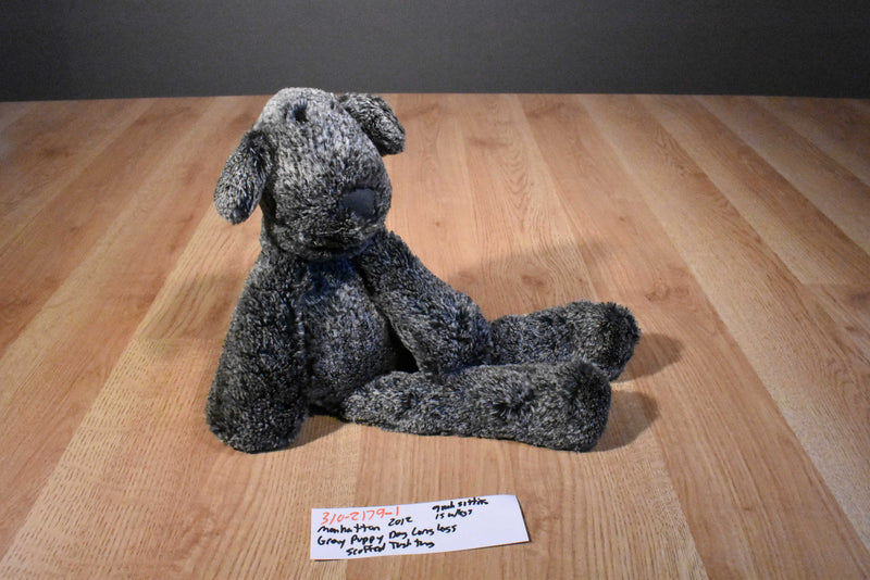 Manhattan Toy Gray Long Legged Puppy Dog 2016 Beanbag Plush