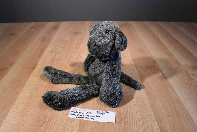 Manhattan Toy Gray Long Legged Puppy Dog 2016 Beanbag Plush