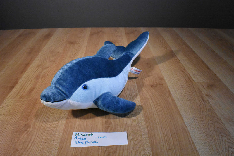 Aurora Blue and White Dolphin Plush