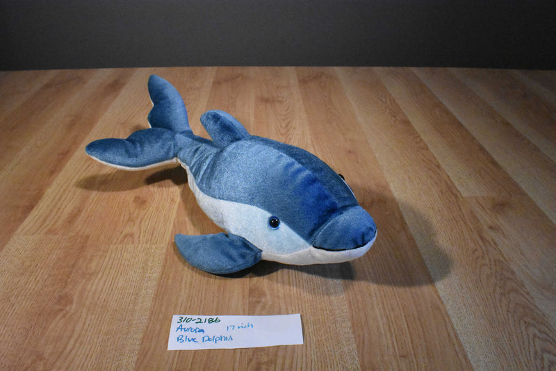 Aurora Blue and White Dolphin Plush