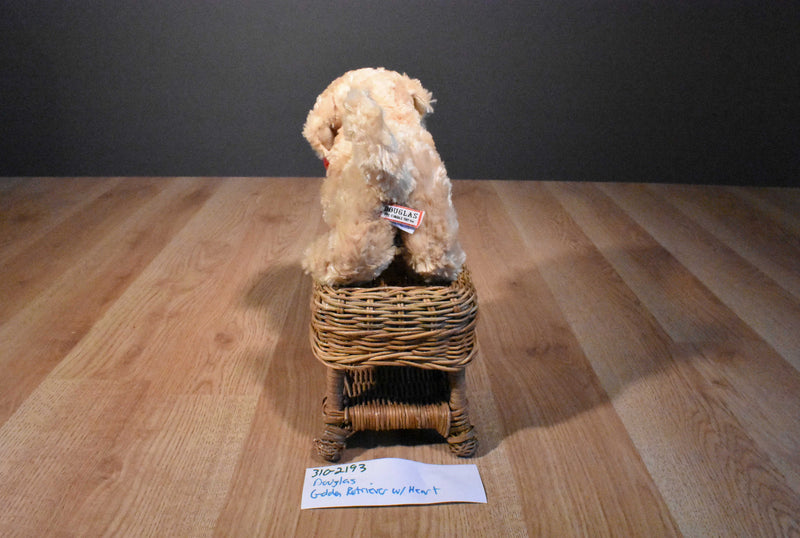 Douglas Golden Retriever Dog with Red Heart Beanbag Plush