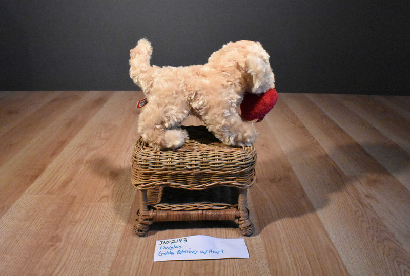 Douglas Golden Retriever Dog with Red Heart Beanbag Plush
