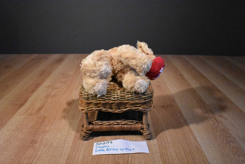 Douglas Golden Retriever Dog with Red Heart Beanbag Plush