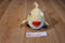 Aurora Yellow and White Pufferfish Beanbag Plush With Orange Spots