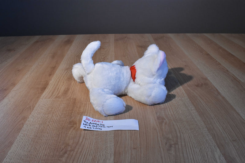 The Petting Zoo Floppy White Cat Beanbag Plush With Blue Eyes