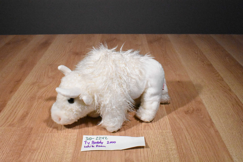 Ty Beanie Buddy Roam White Bison Buffalo 2000 Beanbag Plush
