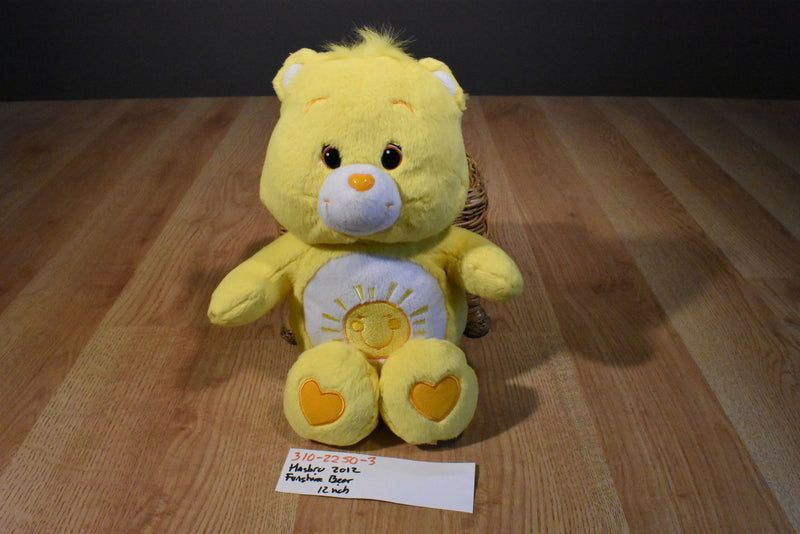 Hasbro Care Bears Funshine Bear 2012 Plush With a Smiling Yellow Sun on Belly