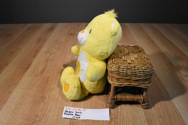 Hasbro Care Bears Funshine Bear 2012 Plush With a Smiling Yellow Sun on Belly