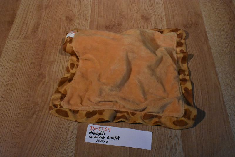 Highlights Magazine Calico Cat Security Blanket with Leopard Spotted Trim