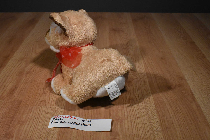 Fiesta Lion Cub Plush With Red Heart and Bow
