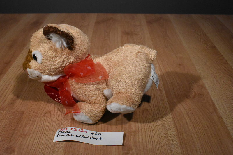 Fiesta Lion Cub Plush With Red Heart and Bow