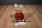 Gund Barkley Beige Dog Beanbag Plush in a Red Sweater